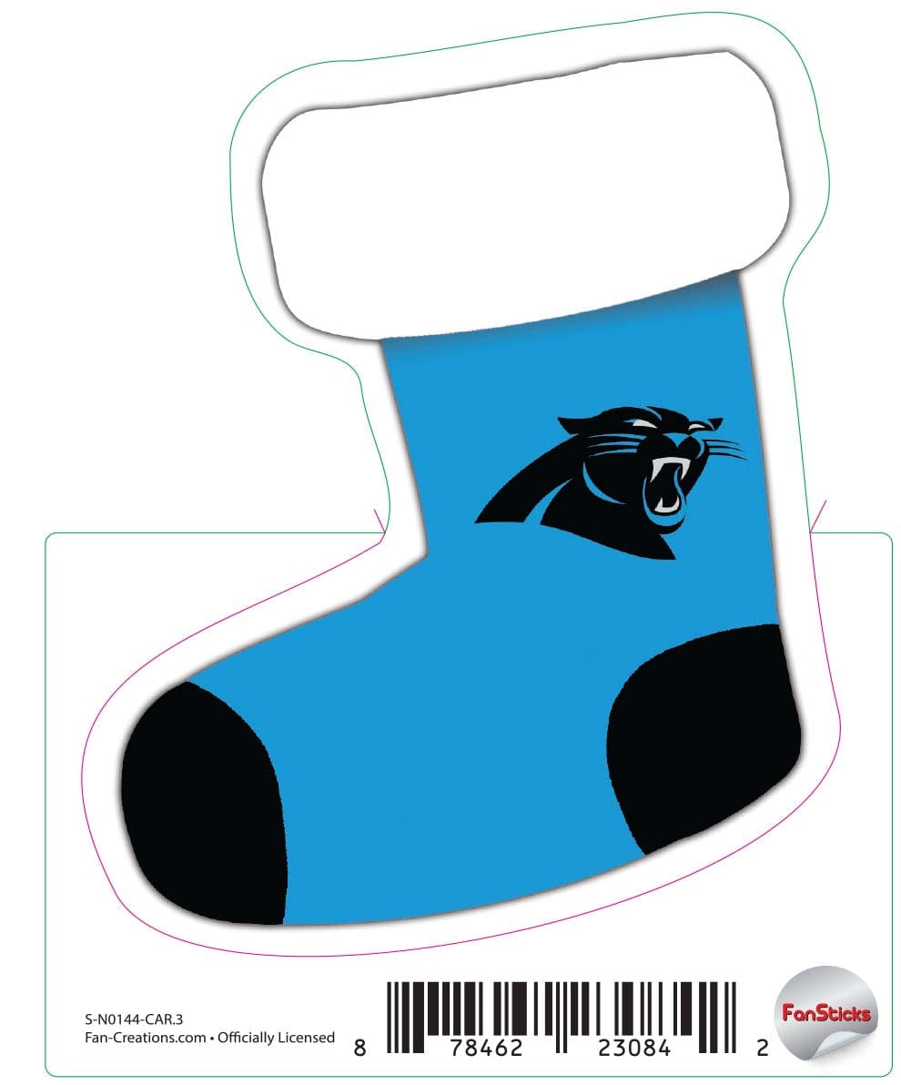 fan creations Carolina Panthers 3in Decal Stocking