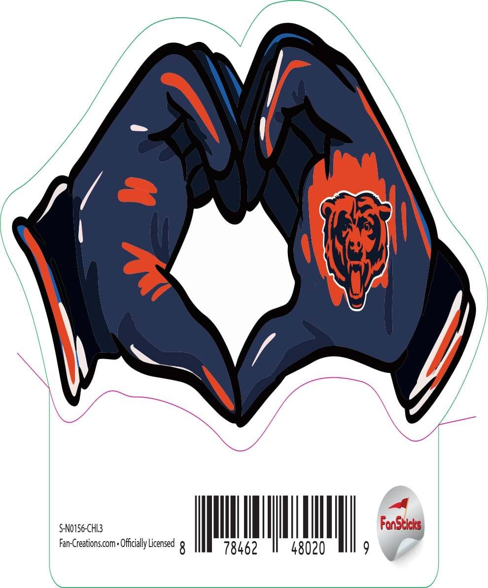 fan creations Chicago Bears 3in Decal Heart Hands