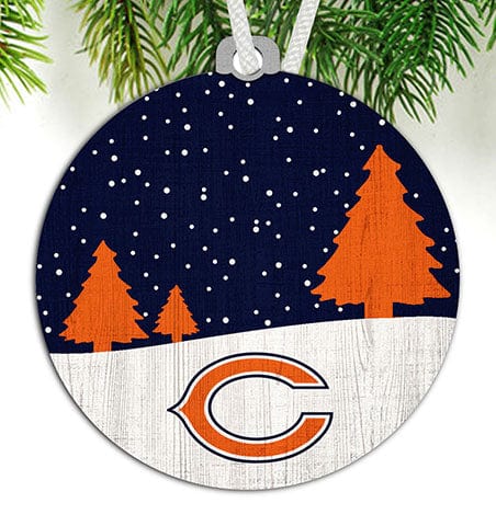 fan creations Chicago Bears Snow Scene Ornament