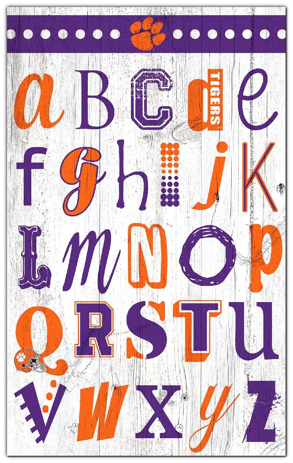 fan creations Clemson Alphabet Sign 11x19