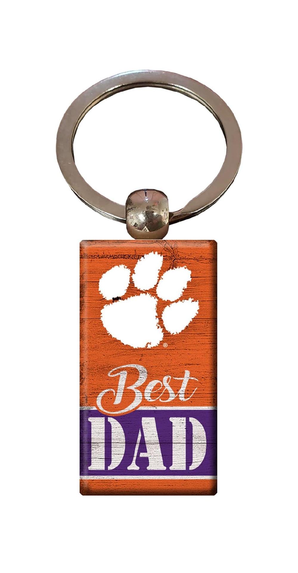fan creations Clemson Best Dad Keychain