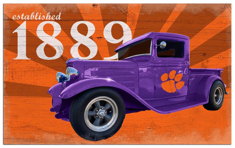 fan creations Clemson Established Truck 11x19