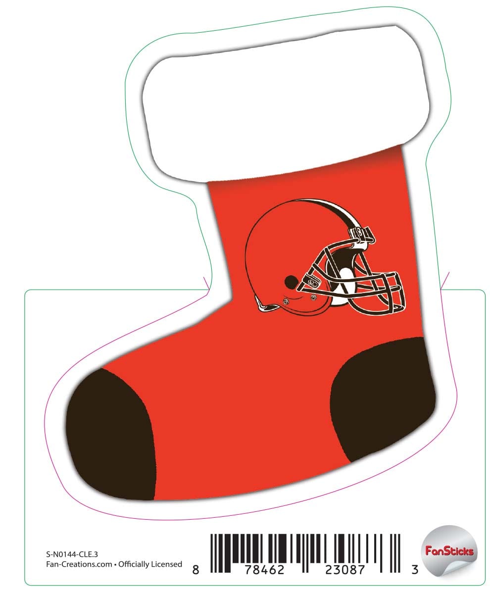 fan creations Cleveland Browns 3in Decal Stocking