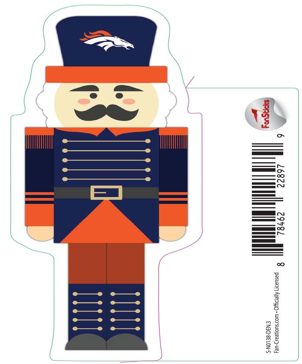 fan creations Denver Broncos 3in Decal Nutcracker