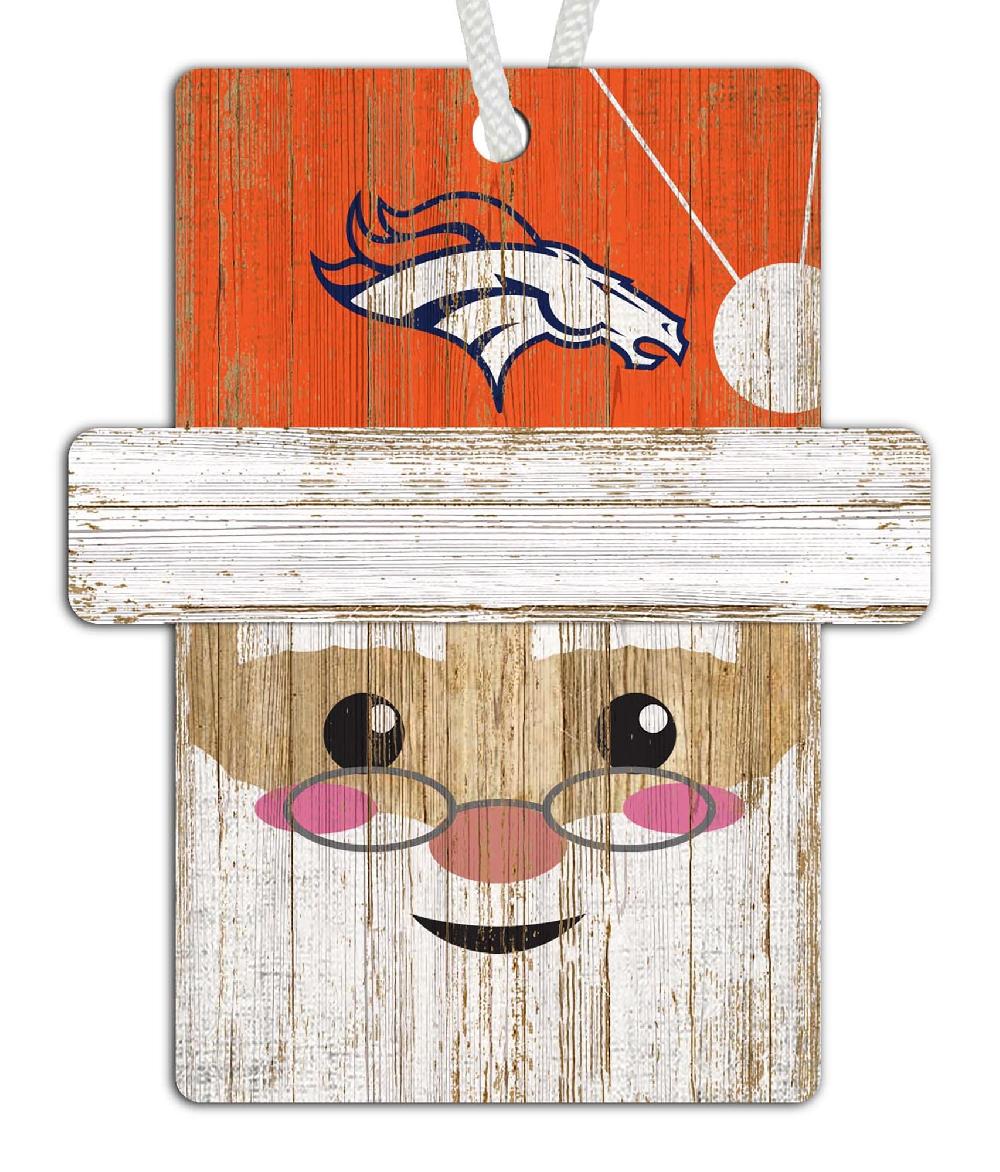 fan creations Denver Broncos Santa Ornament