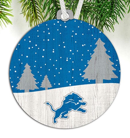fan creations Detroit Lions Snow Scene Ornament