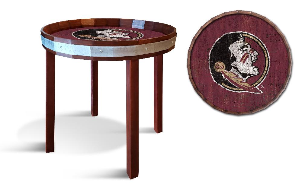 fan creations Florida State Barrel Top Side Table