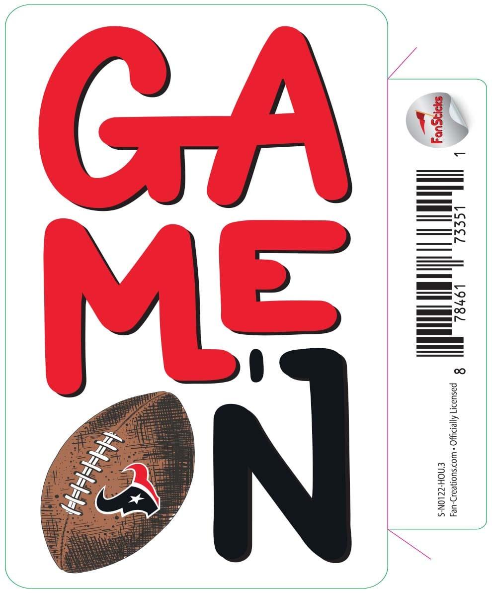 fan creations Houston Texans 3in Decal Game On
