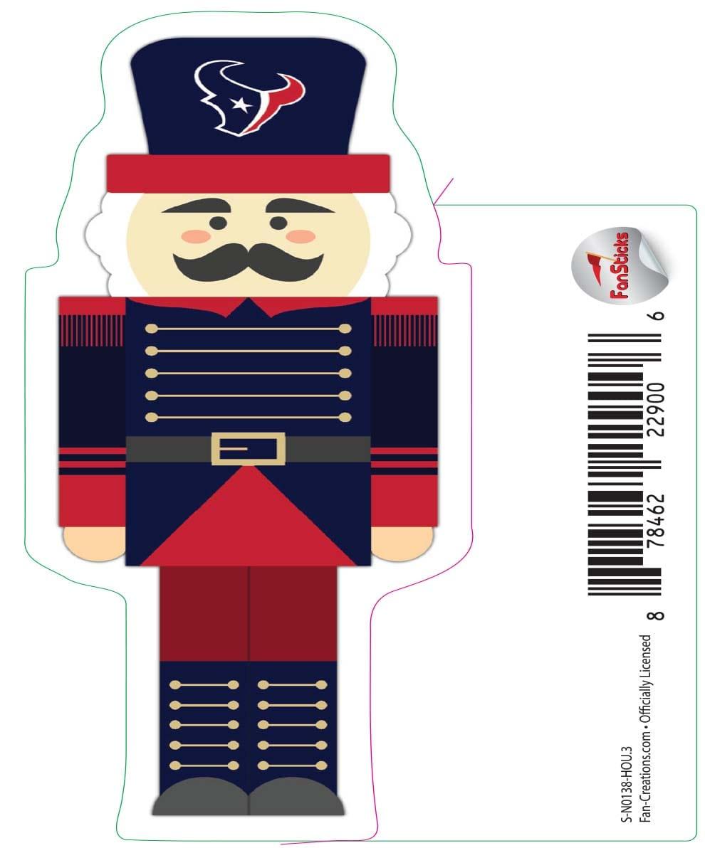 fan creations Houston Texans 3in Decal Nutcracker
