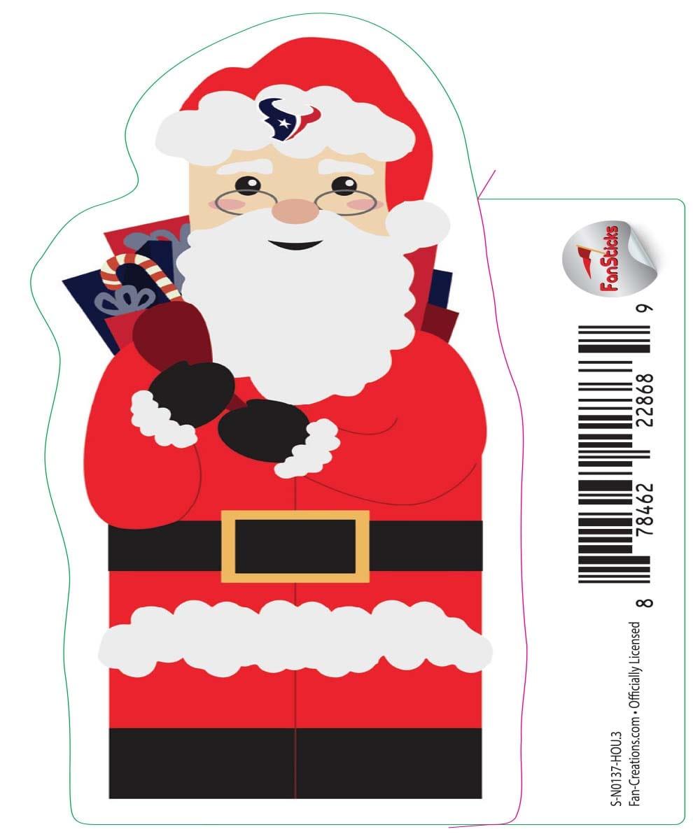 fan creations Houston Texans 3in Decal Santa