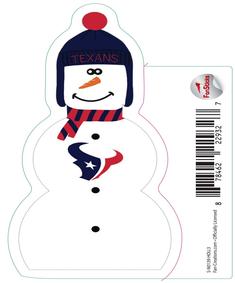 fan creations Houston Texans 3in Decal Snowman