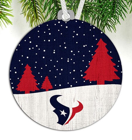 fan creations Houston Texans Snow Scene Ornament