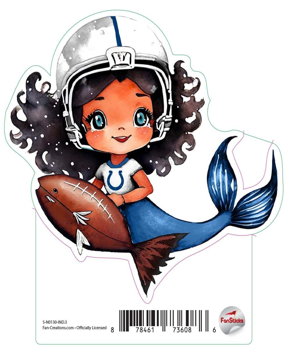 fan creations Indianapolis Colts 3in Decal Mermaid