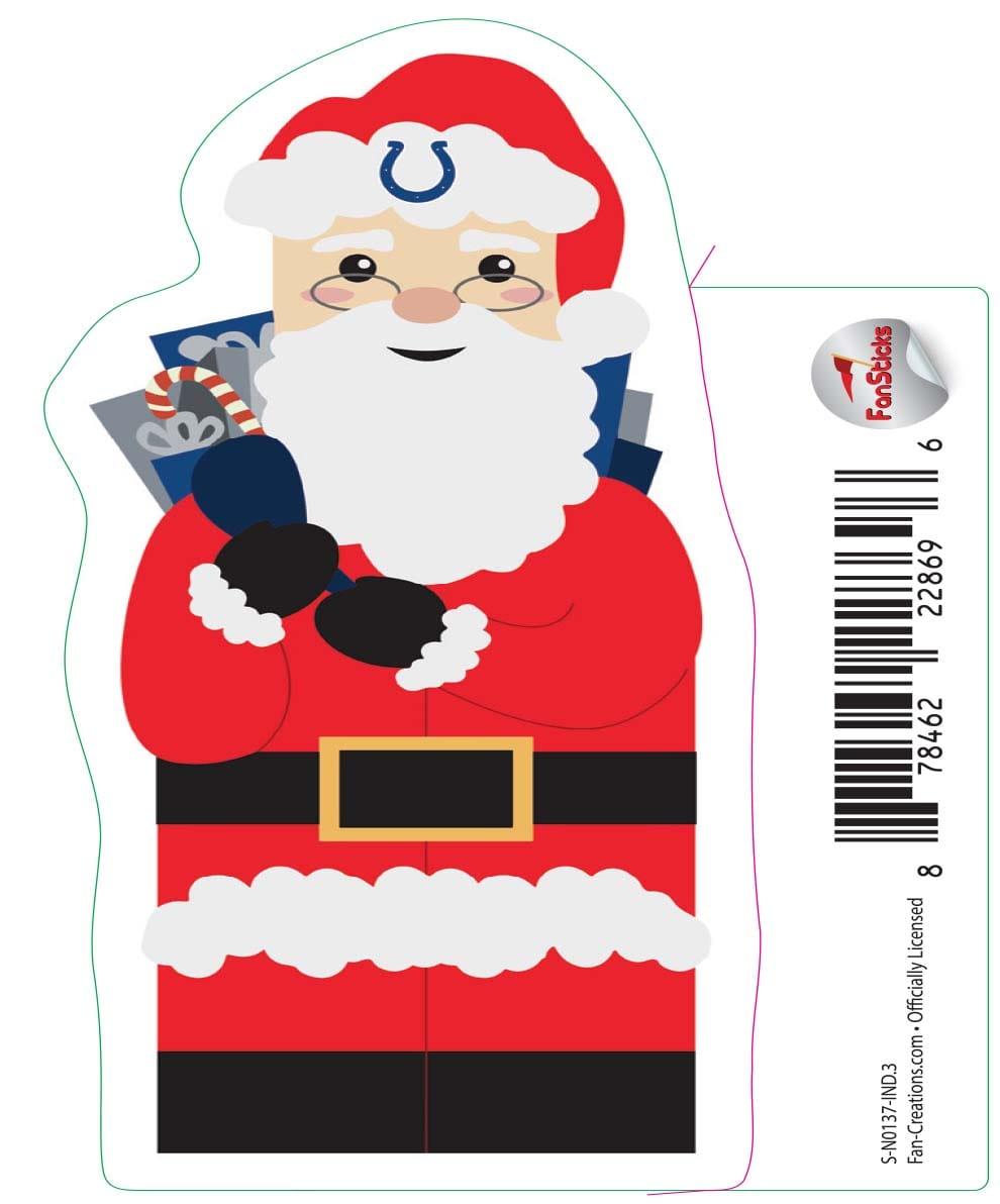 fan creations Indianapolis Colts 3in Decal Santa