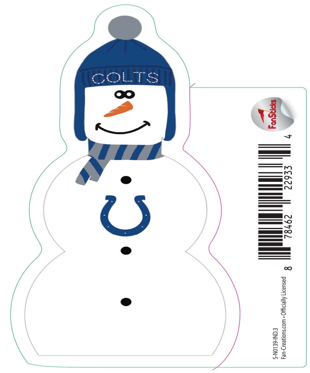 fan creations Indianapolis Colts 3in Decal Snowman
