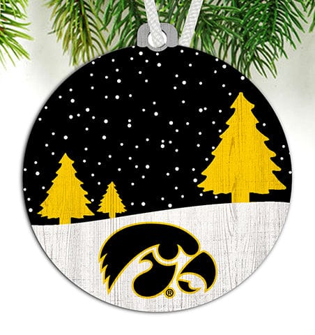 fan creations Iowa Snow Scene Ornament