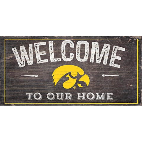fan creations Iowa Welcome Distressed 6 x 12