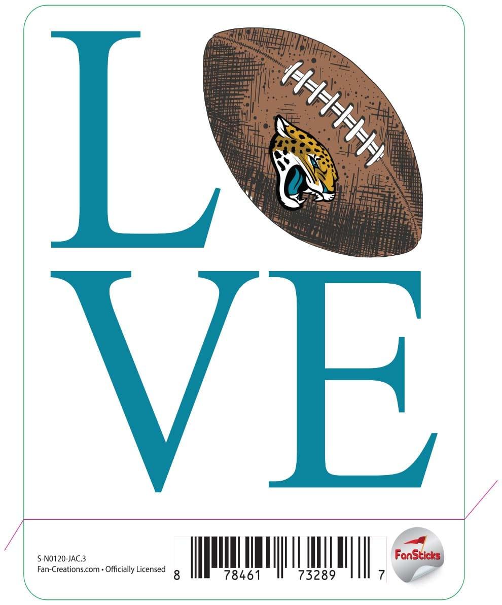 fan creations Jacksonville Jaguars 3in Decal Love