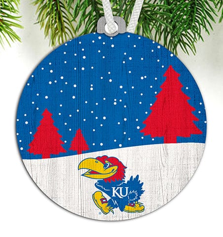 fan creations Kansas Snow Scene Ornament