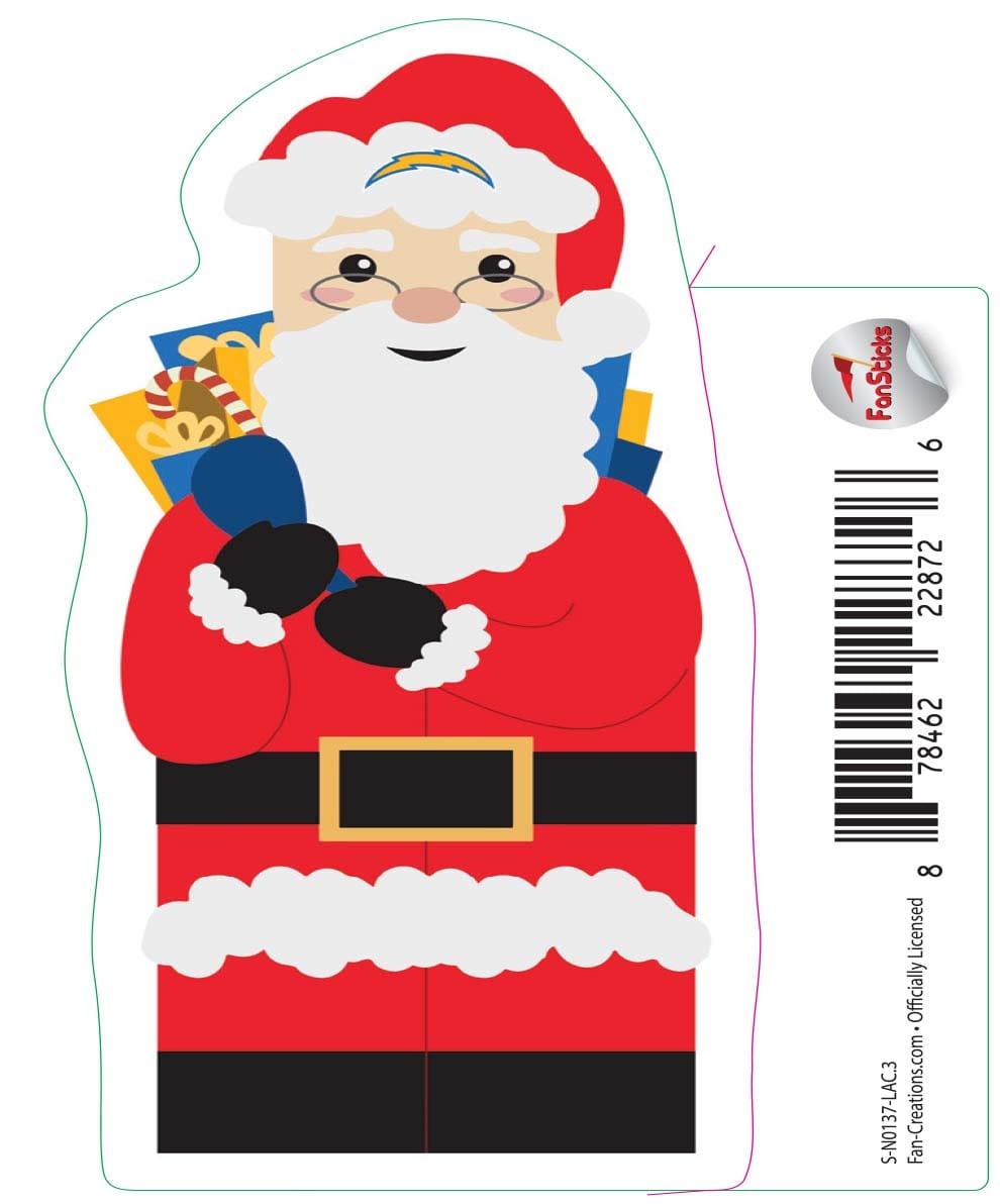 fan creations Los Angeles Chargers 3in Decal Santa
