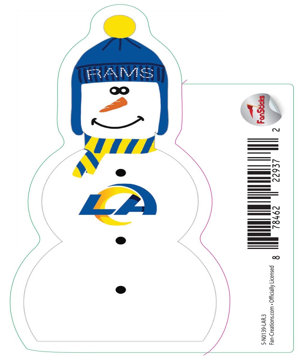 fan creations Los Angeles Rams 3in Decal Snowman