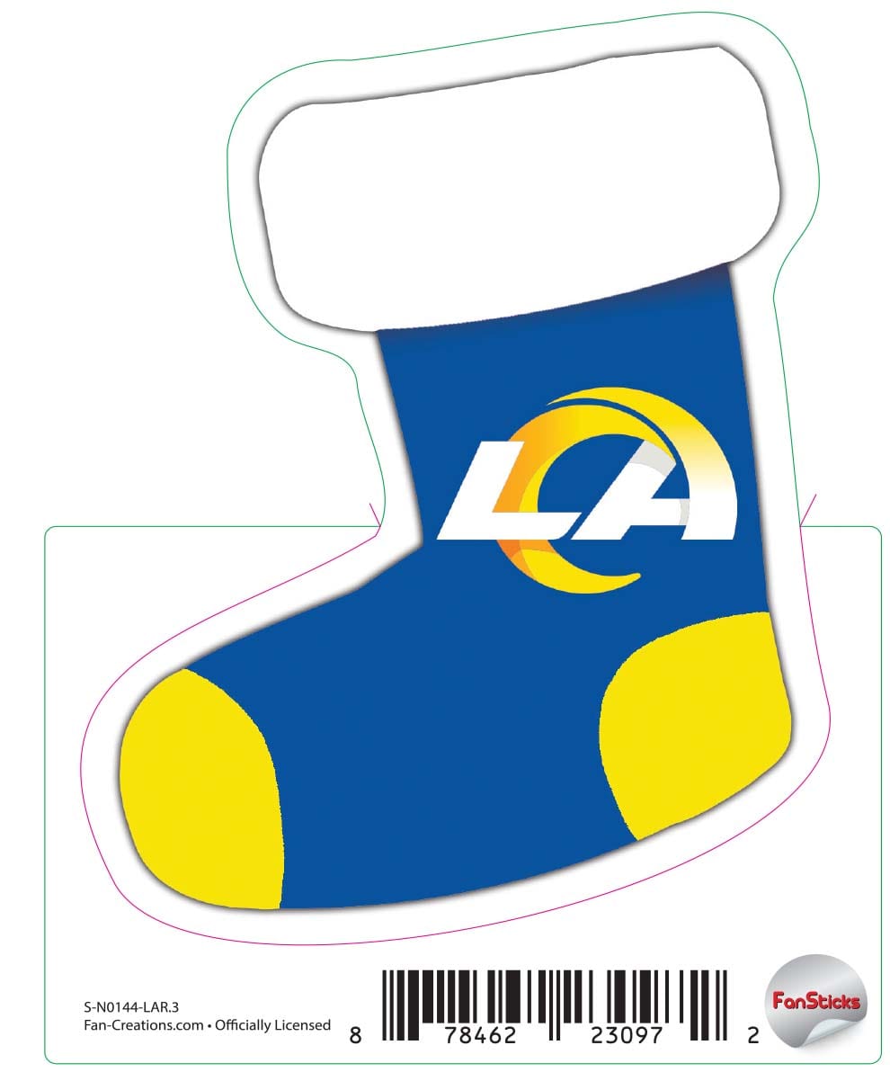 fan creations Los Angeles Rams 3in Decal Stocking