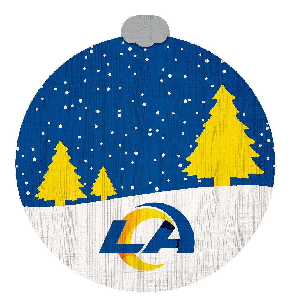 fan creations Los Angeles Rams Snow Scene Ornament