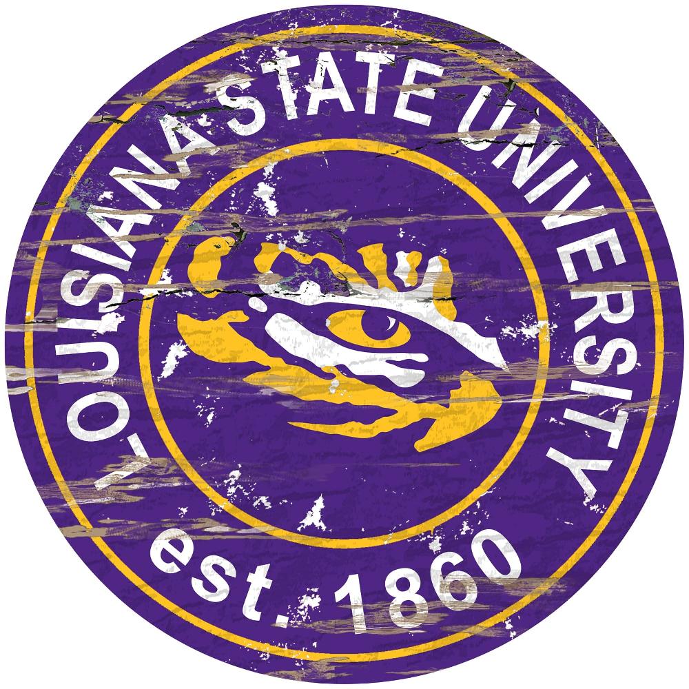 fan creations LSU Distressed 24" Circle