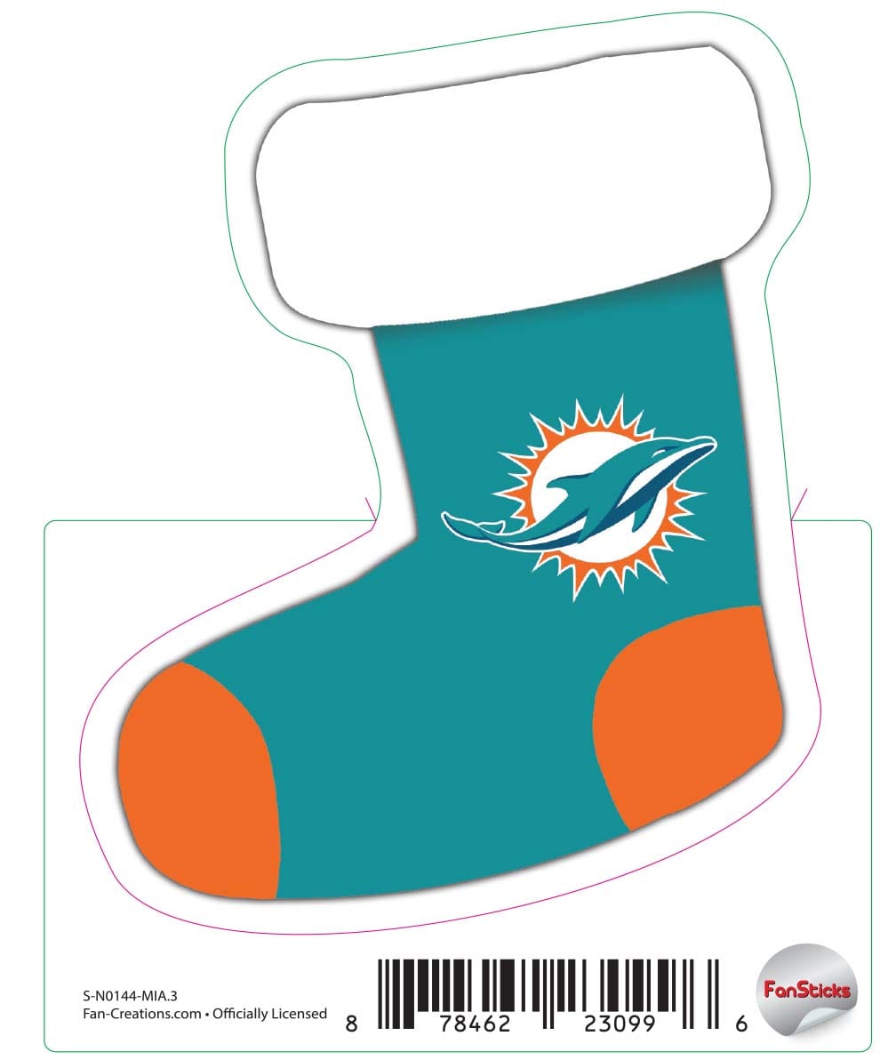 fan creations Miami Dolphins 3in Decal Stocking