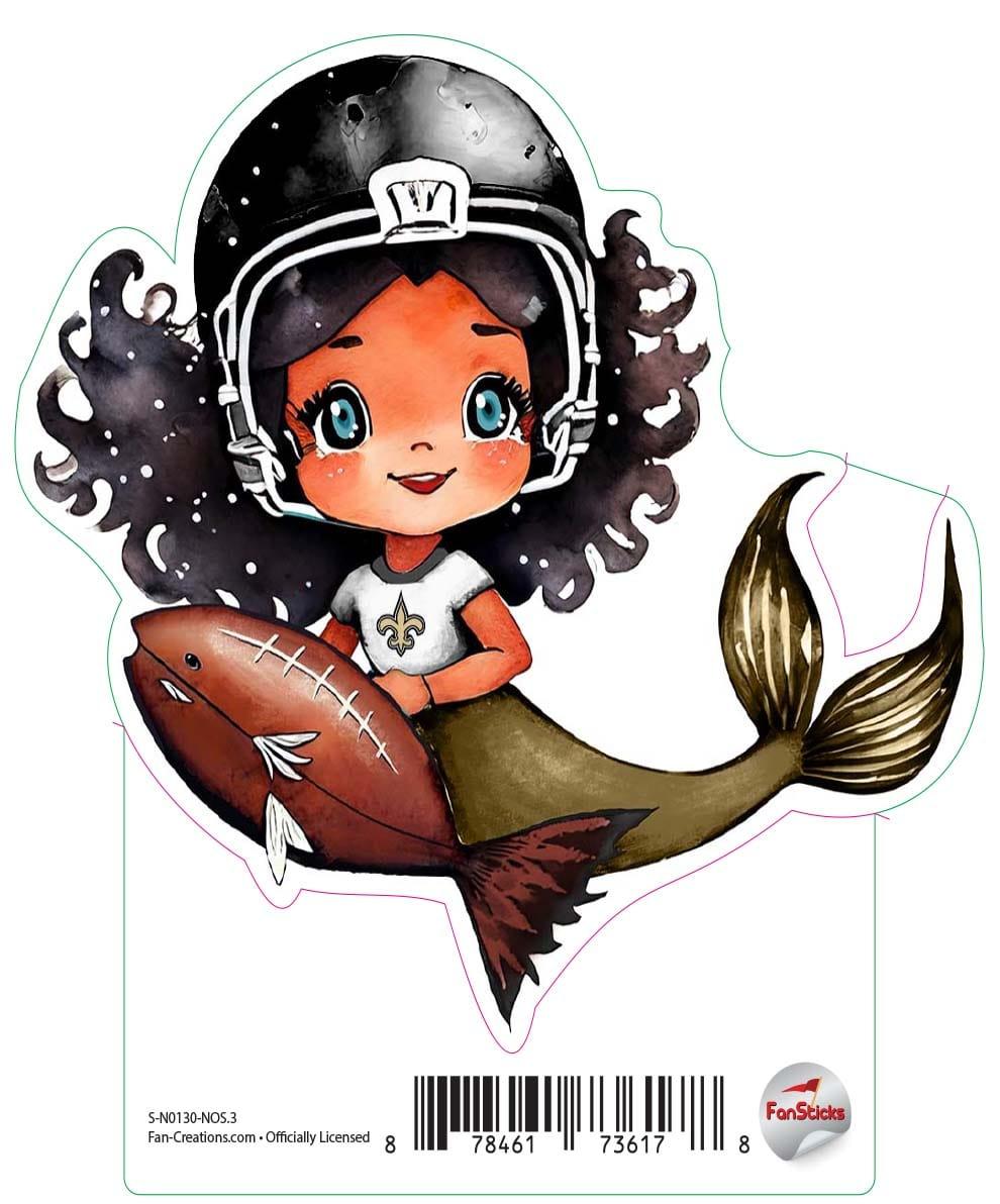 fan creations New Orleans Saints 3in Decal Mermaid