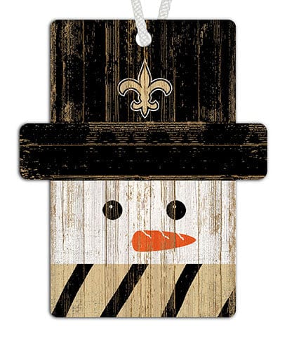 fan creations New Orleans Saints Snowman Ornament