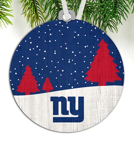 fan creations New York Giants Snow Scene Ornament