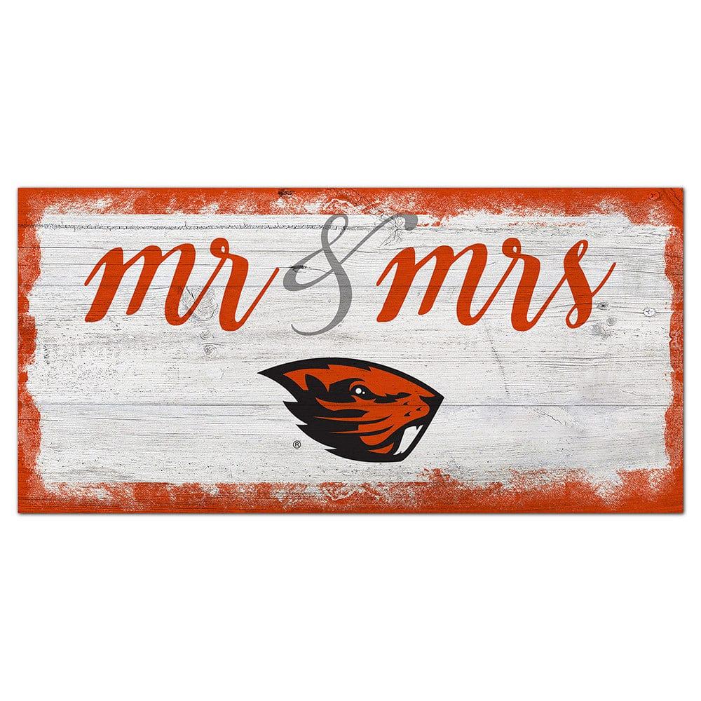 fan creations Oregon State Script Mr & Mrs 6x12 Sign