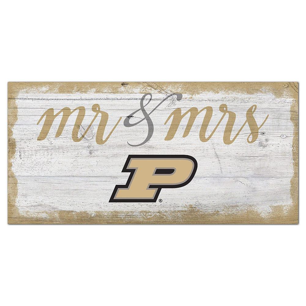 fan creations Purdue Script Mr & Mrs 6x12 Sign