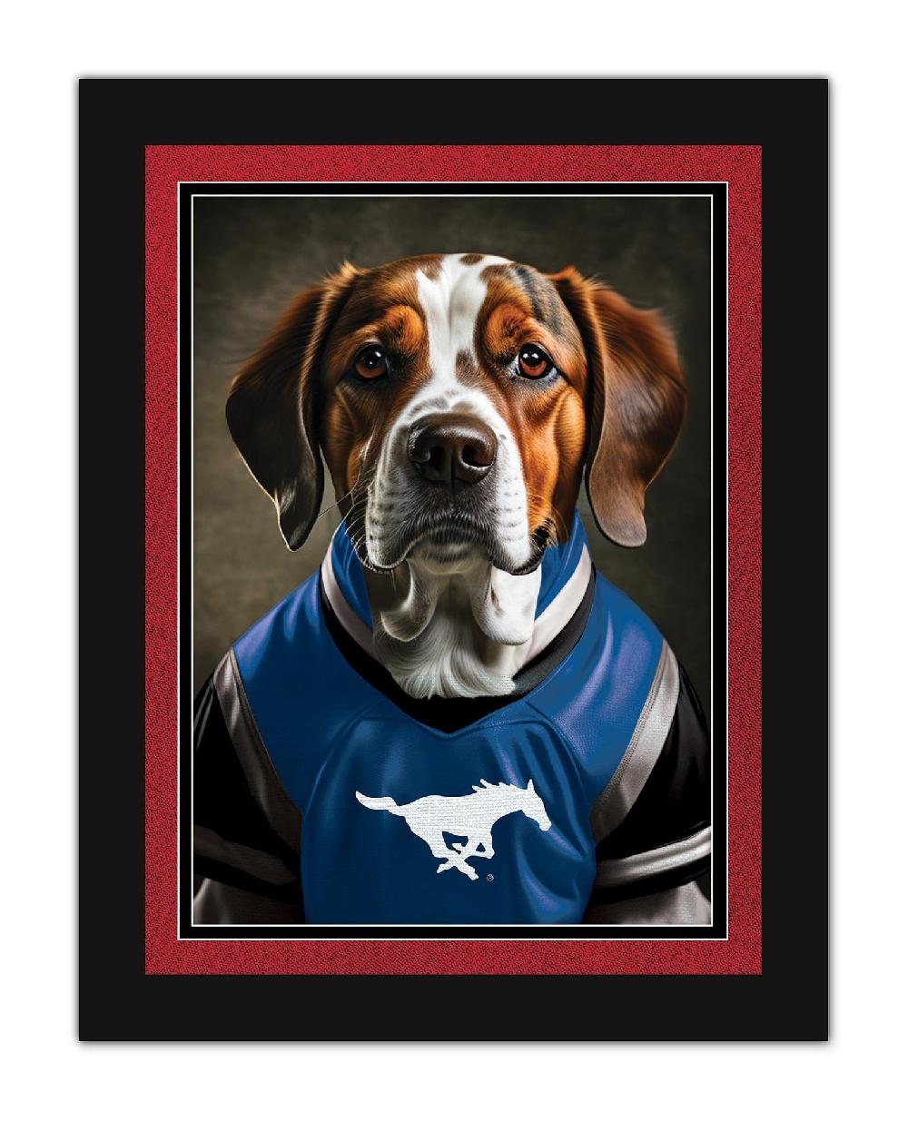 fan creations SMU Dog in Team Jersey 12x16