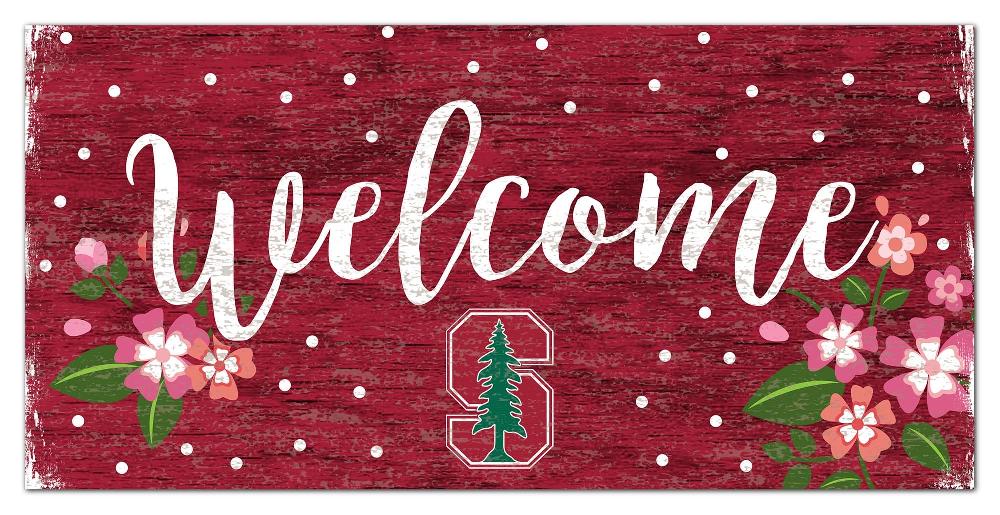 fan creations Stanford Welcome Floral 6x12 Sign