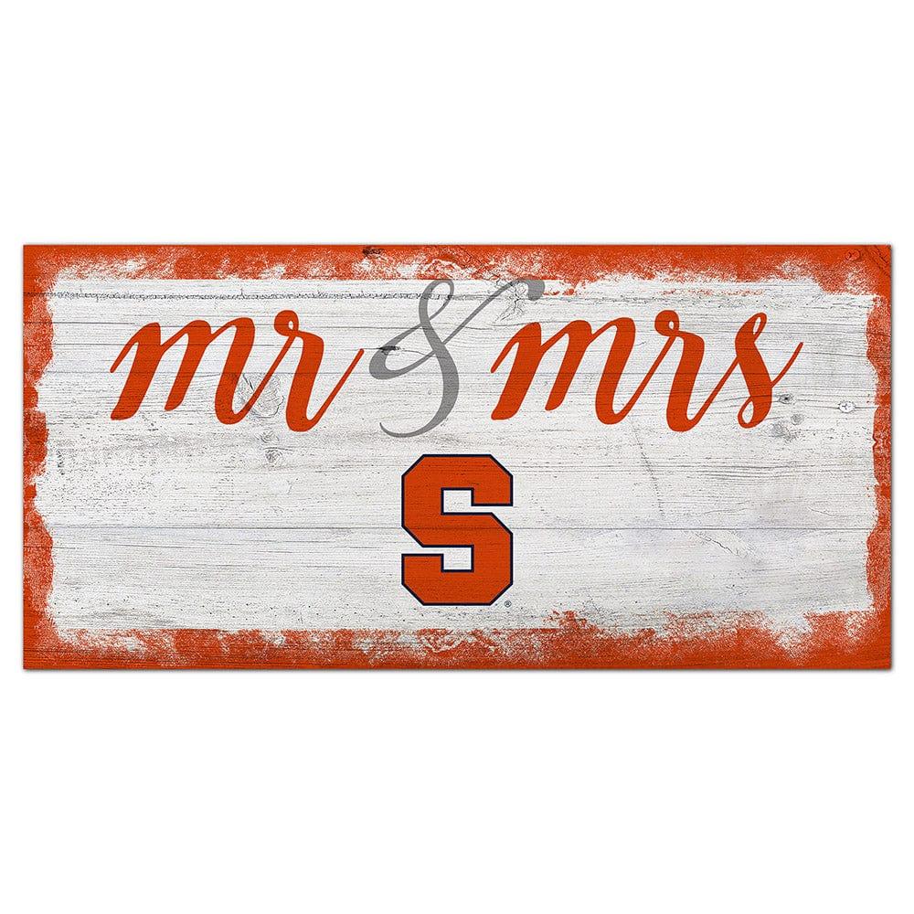 fan creations Syracuse Script Mr & Mrs 6x12 Sign
