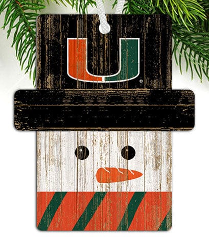 fan creations University of Miami Snowman Ornament