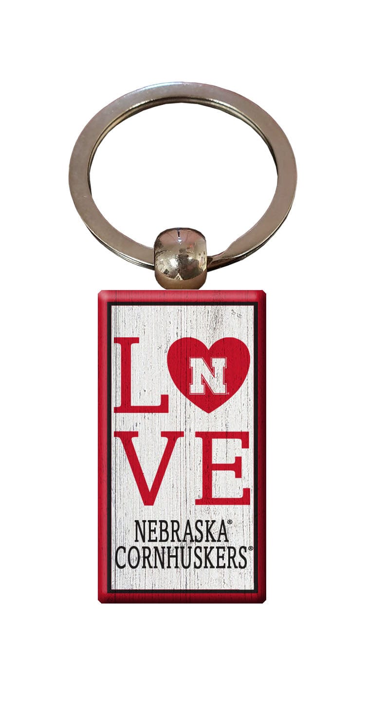 fan creations University of Nebraska Love Keychain