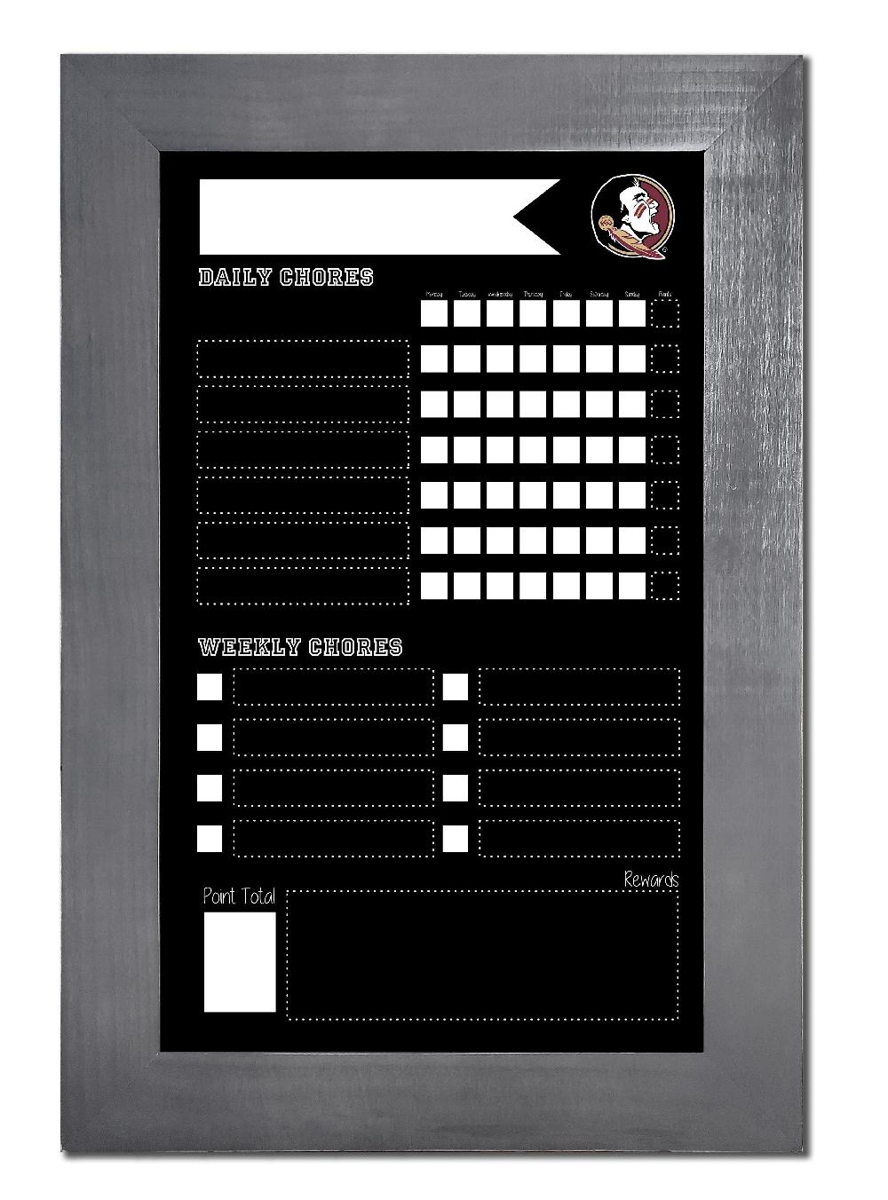 fan creations Florida State Chore Chart Chalkboard 11x19 With Frame