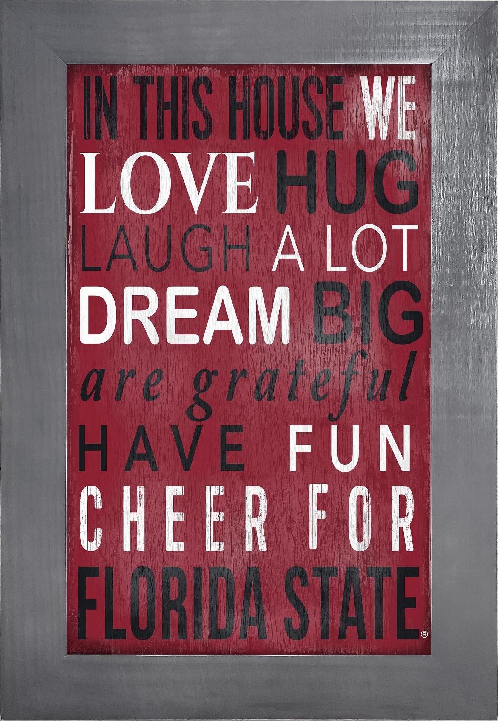 fan creations Florida State Color In This House 11x19 Framed