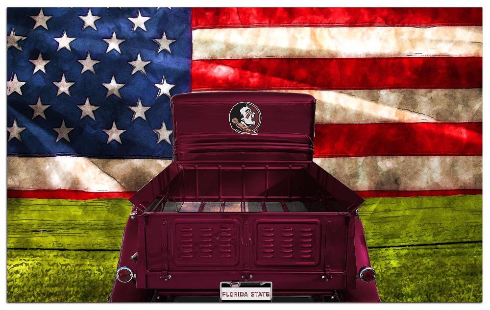 fan creations Florida State Patriotic Retro Truck 11x19