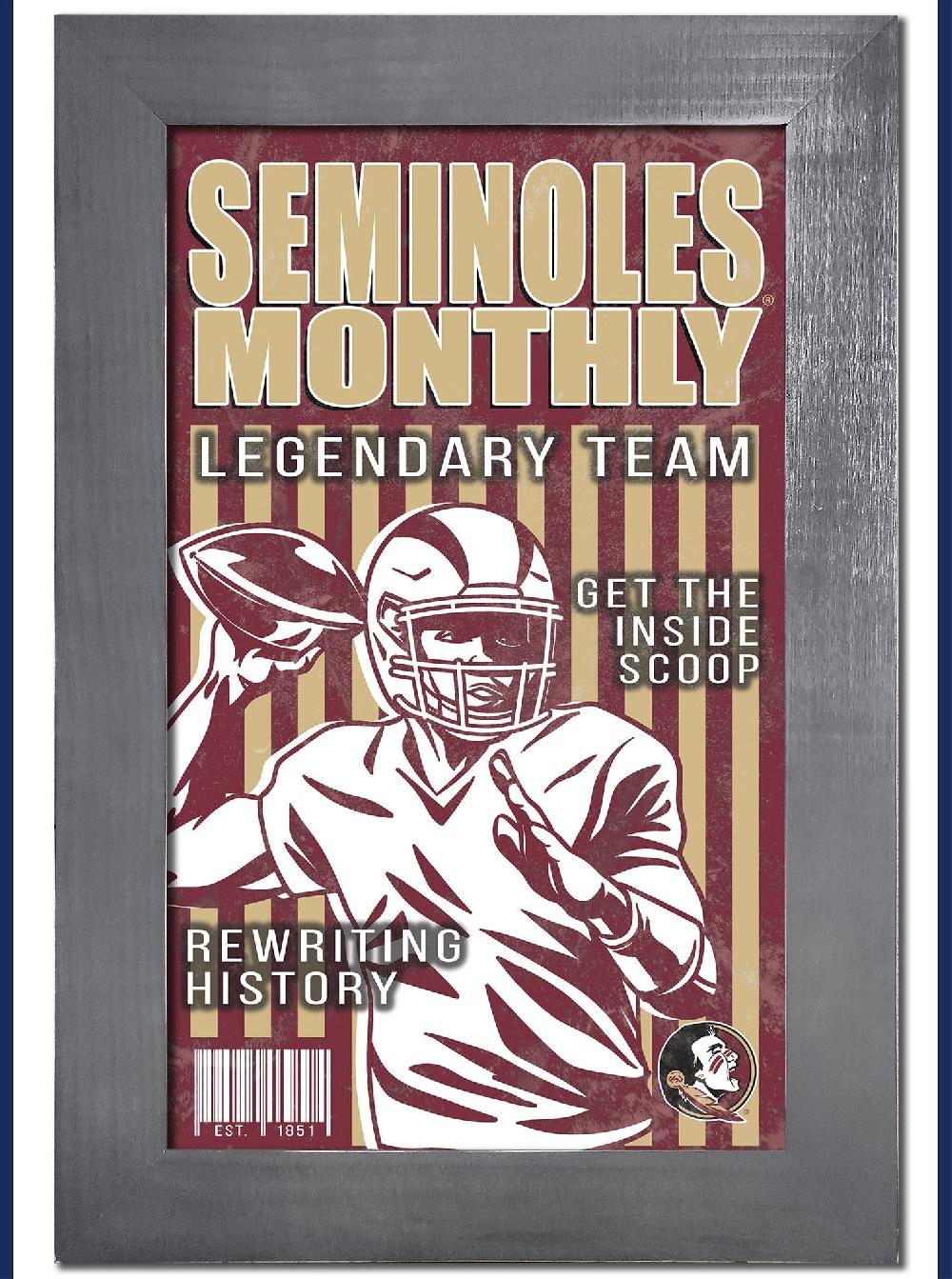 fan creations Florida State Team Monthly Frame 11x19