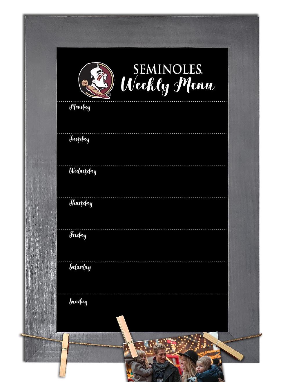 fan creations Florida State Weekly Chalkboard With Frame & Clothespins