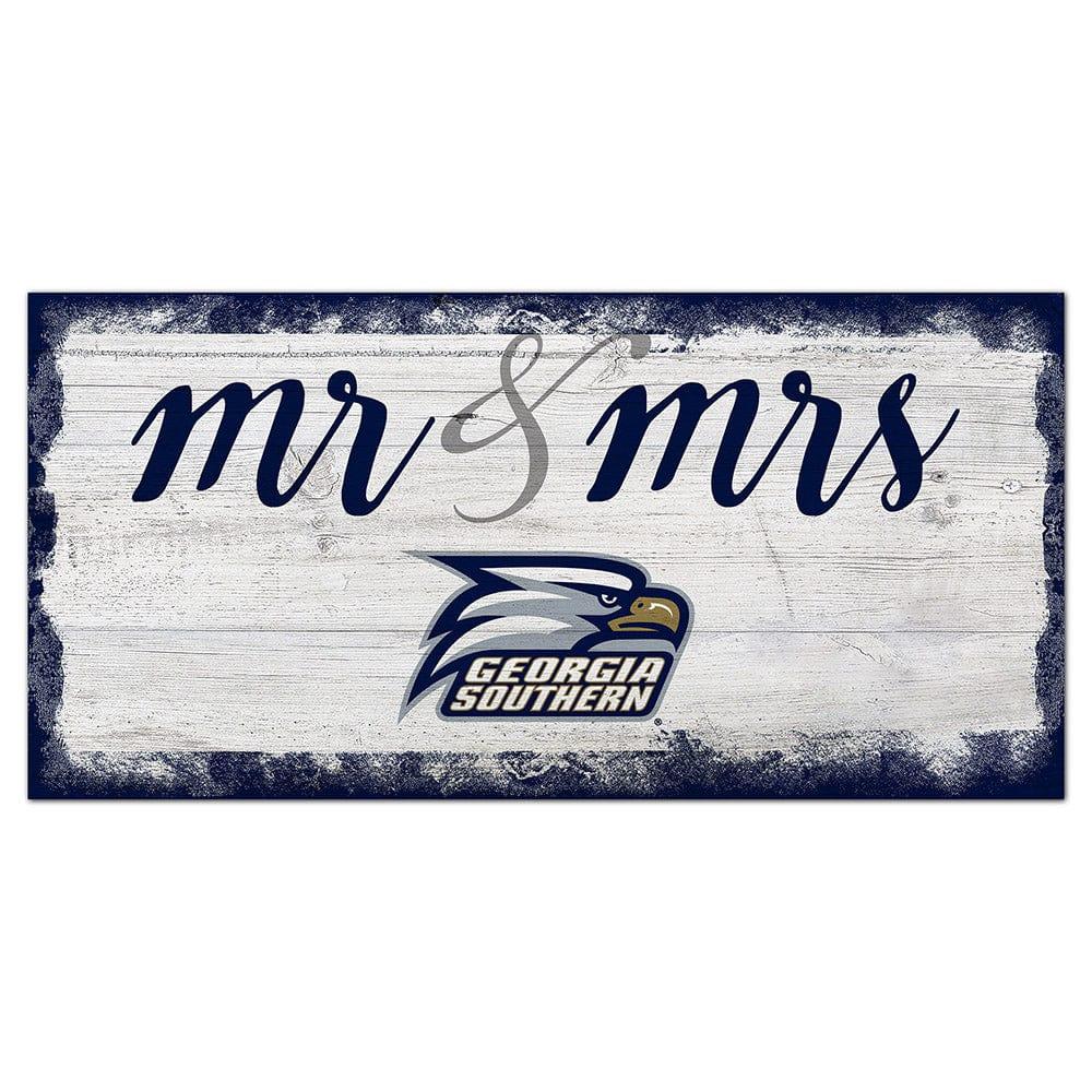 fan creations Georgia Southern Script Mr & Mrs 6x12 Sign