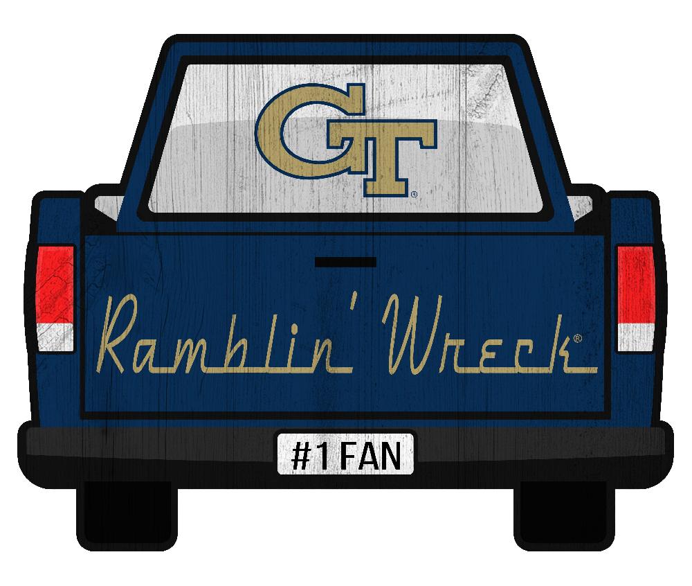 fan creations Georgia Tech Slogan Truck Back Vintage 12in