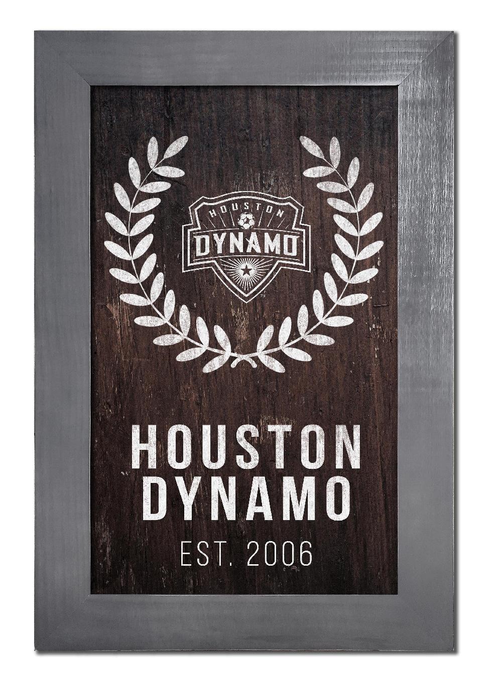 fan creations Houston Dynamo Laurel Wreath 11x19 Framed