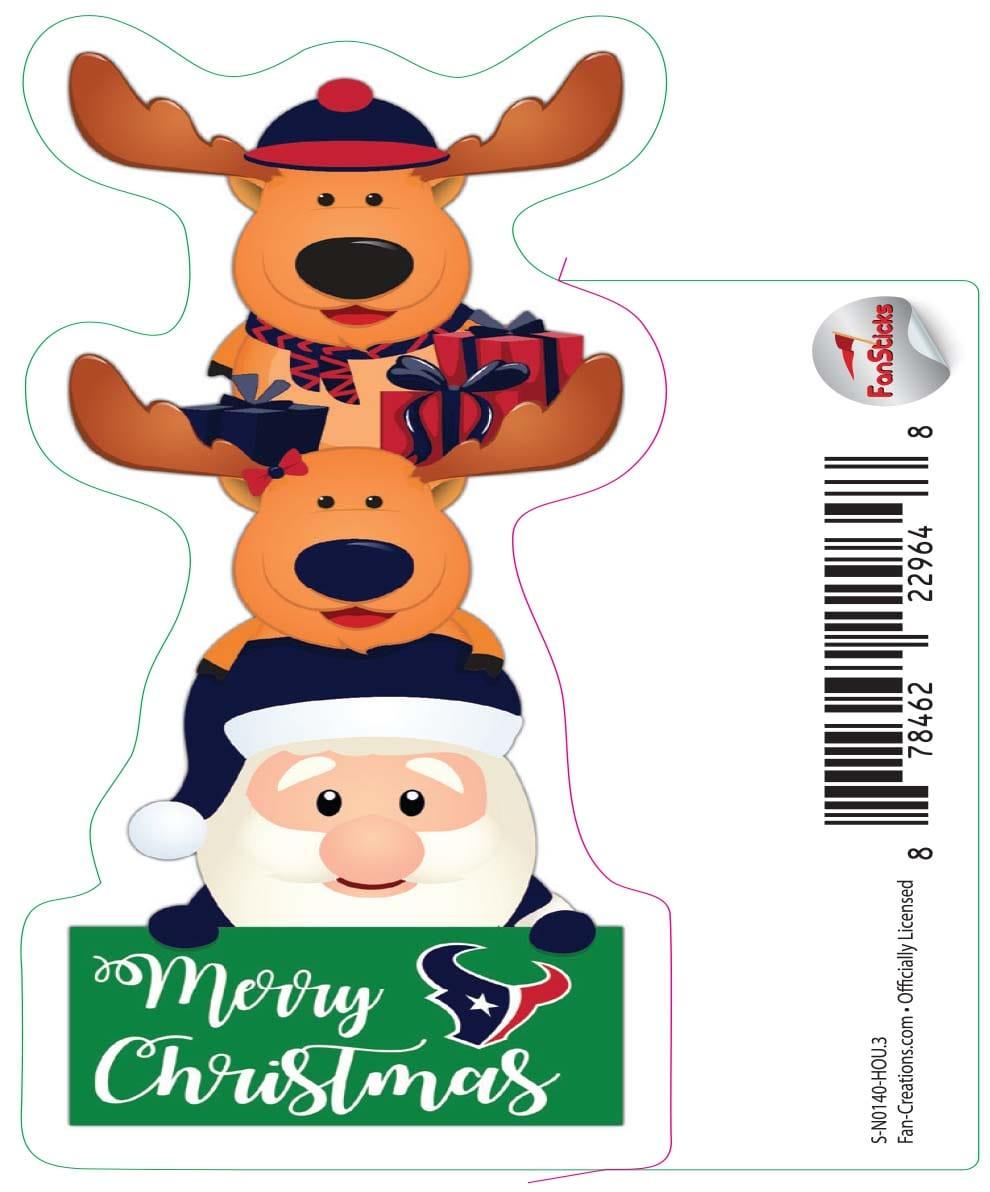 fan creations Houston Texans 3in Decal Christmas Stack