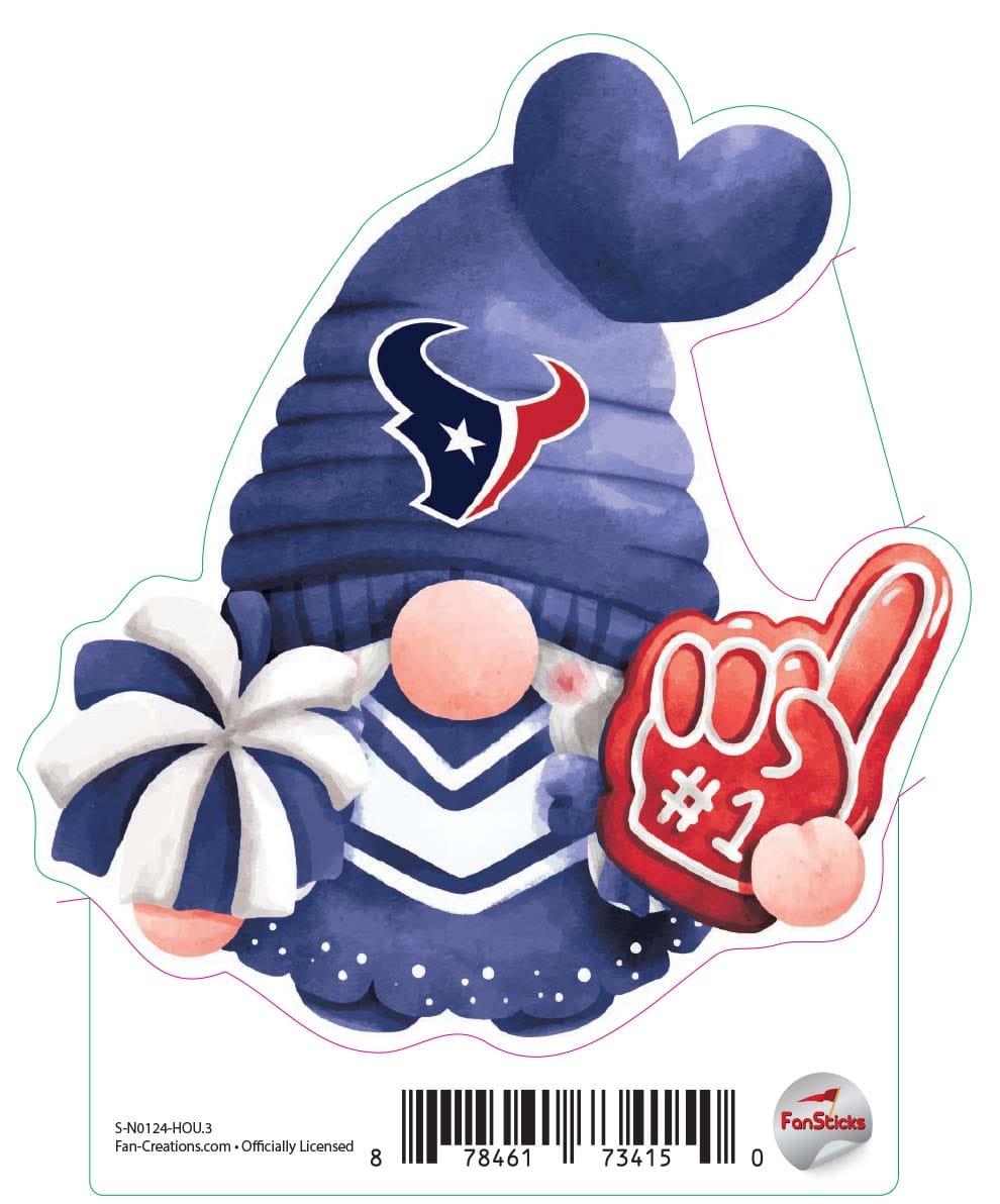 fan creations Houston Texans 3in Decal Gnome with Foam Finger