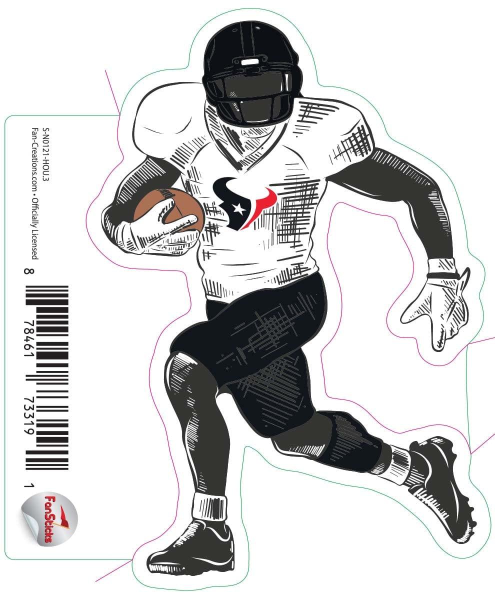 fan creations Houston Texans 3in Decal Player Illustration